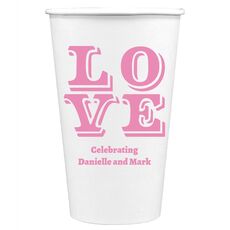 Retro Love Paper Coffee Cups