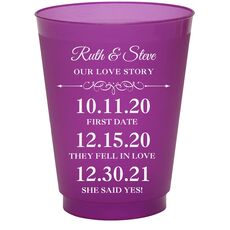 Our Love Story Colored Shatterproof Cups