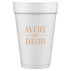 Modern Couple Detail Styrofoam Cups