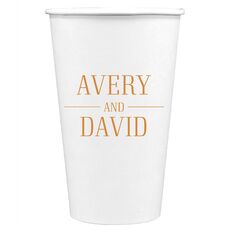 Modern Couple Detail Paper Coffee Cups