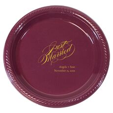 Romantic Just Married Plastic Plates