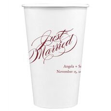 Romantic Just Married Paper Coffee Cups