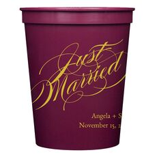 Romantic Just Married Stadium Cups