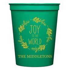Joy to the World Wreath Stadium Cups