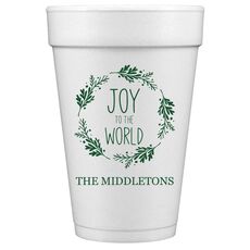 Joy to the World Wreath Styrofoam Cups