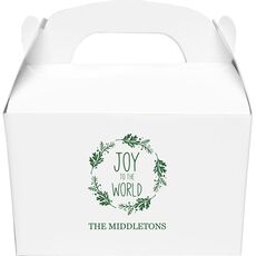 Joy to the World Wreath Gable Favor Boxes