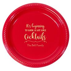 It's Beginning To Look A Lot Like Cocktails Plastic Plates