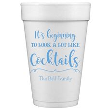 It's Beginning To Look A Lot Like Cocktails Styrofoam Cups