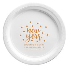 Confetti Dots New Year Paper Plates