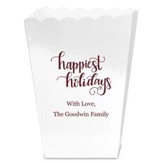 Hand Lettered Happiest Holidays Mini Popcorn Boxes