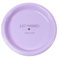 Just Married with Heart Plastic Plates