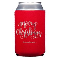 Hand Lettered Merry Christmas Collapsible Huggers