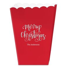 Hand Lettered Merry Christmas Mini Popcorn Boxes