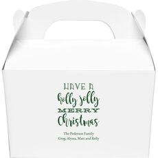 Holly Jolly Christmas Gable Favor Boxes
