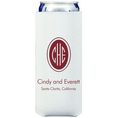 Outline Shaped Oval Monogram with Text Collapsible Slim Huggers