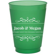 Modern Flourish Framed Colored Shatterproof Cups