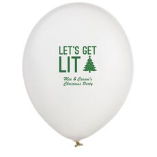 Let's Get Lit Christmas Tree Latex Balloons