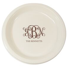 Vine Monogram with Text Plastic Plates