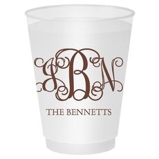 Vine Monogram with Text Shatterproof Cups