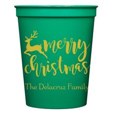 Merry Christmas Reindeer Stadium Cups