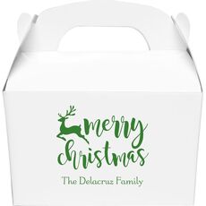 Merry Christmas Reindeer Gable Favor Boxes