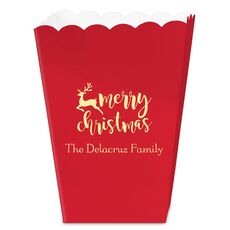Merry Christmas Reindeer Mini Popcorn Boxes