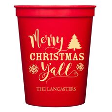 Merry Christmas Y'all Stadium Cups