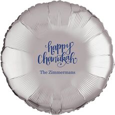 Hand Lettered Happy Chanukah Mylar Balloons