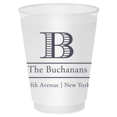 Striped Initial and Text Shatterproof Cups