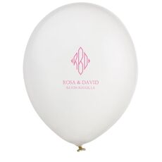 Shaped Diamond Monogram with Text Latex Balloons