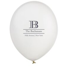 Striped Initial and Text Latex Balloons