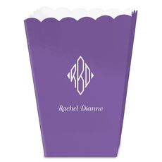 Shaped Diamond Monogram with Text Mini Popcorn Boxes