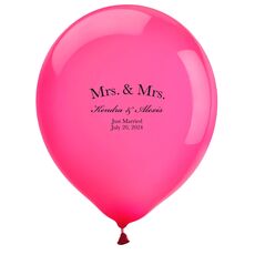 Mrs & Mrs Arched Latex Balloons