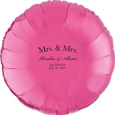 Mrs & Mrs Arched Mylar Balloons
