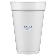 Name and College Initials Styrofoam Cups