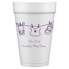 Toy Rabbit Clothesline Styrofoam Cups