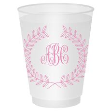 Renaissance Wreath with Monogram Shatterproof Cups