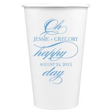 Romantic Oh Happy Day Paper Coffee Cups