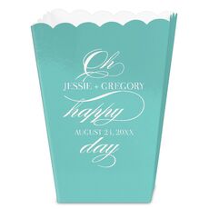 Romantic Oh Happy Day Mini Popcorn Boxes