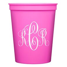 Interlocking Script Monogram with Small Initials Stadium Cups