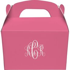Interlocking Script Monogram with Small Initials Gable Favor Boxes