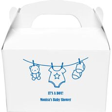 Teddy Bear Clothesline Gable Favor Boxes