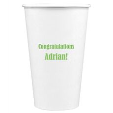 Your Choice of Text Paper Coffee Cups