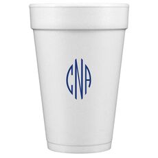 Shaped Oval Monogram Styrofoam Cups