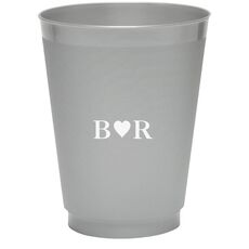 2 Initials Plus Heart Colored Shatterproof Cups