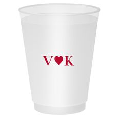 2 Initials Plus Heart Shatterproof Cups