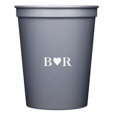 2 Initials Plus Heart Stadium Cups
