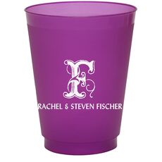 Pick Your Single Initial with Text Colored Shatterproof Cups