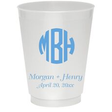 Rounded Monogram with Text Colored Shatterproof Cups