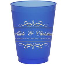 Royal Flourish Framed Names and Text Colored Shatterproof Cups